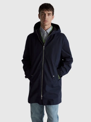 Benetton, Cotton Blend Parka, Size: XS, Dark Blue, Men United Colors of Benetton