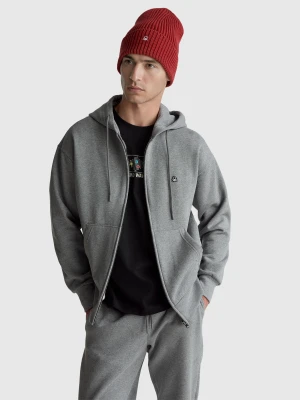 Benetton, Cotton Blend Sweatshirt With Logo, Size: XL, Dark Gray, Men United Colors of Benetton