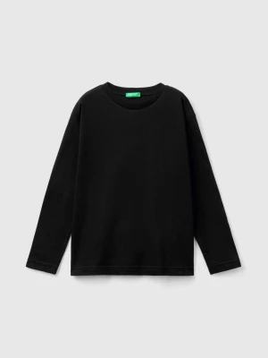 Benetton, Cotton Crew Neck T-shirt, Size: XL, Black, Kids United Colors of Benetton