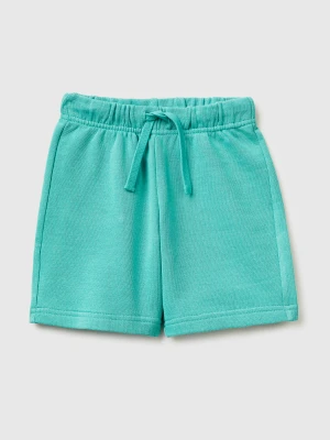 Benetton, Cotton Fleece Bermuda Shorts, Size: 116, Light Green, Kids United Colors of Benetton