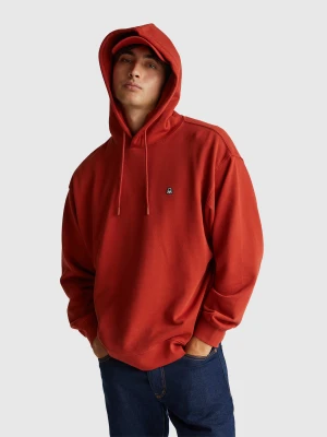 Benetton, Cotton Hoodie, Size: XL, Orange, Men United Colors of Benetton