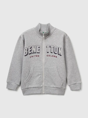Benetton, Cotton Sweatshirt With Logo, Size: 82, Light Gray, Kids United Colors of Benetton