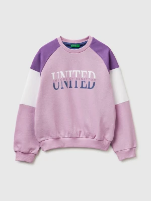 Benetton, Cotton Sweatshirt With Logo, Size: XL, Lilac, Kids United Colors of Benetton