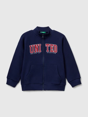 Benetton, Cotton Sweatshirt With Zip, Size: 104, Dark Blue, Kids United Colors of Benetton