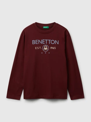 Benetton, Cotton T-shirt, Size: 2XL, Burgundy, Kids United Colors of Benetton