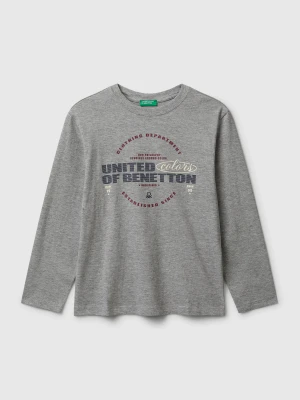 Benetton, Cotton T-shirt, Size: S, Light Gray, Kids United Colors of Benetton