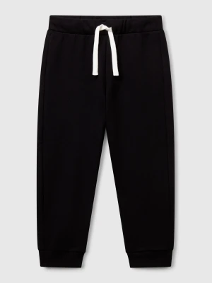 Benetton, Cotton Trousers With Logo, Size: 116, Black, Kids United Colors of Benetton