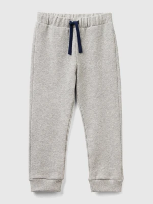 Benetton, Cotton Trousers With Logo, Size: 116, Light Gray, Kids United Colors of Benetton