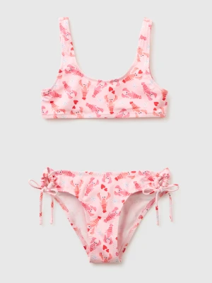 Benetton, Crab-print Beach Bikini, Size: XS, Pink, Kids United Colors of Benetton