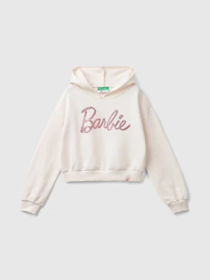 Benetton, Cream Barbie Sweatshirt With Rhinestones, size XL, Creamy White, Kids United Colors of Benetton