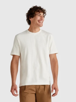 Benetton, Cream White Lightweight T-shirt, size XS, Creamy White, Men United Colors of Benetton