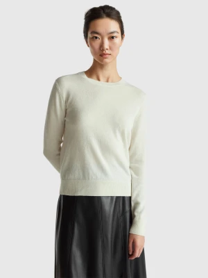Benetton, Cream White Sweater In Pure Cashmere, Size: XXS, Creamy White, Women United Colors of Benetton