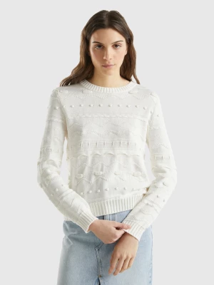 Benetton, Creamy White Knitted Sweater, size L, Creamy White, Women United Colors of Benetton