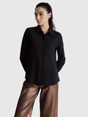 Benetton, Crepe Shirt, Size: XXS, Black, Women United Colors of Benetton