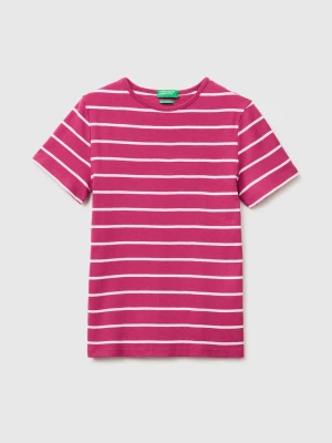 Benetton, Crew Neck Striped T-shirt, Size: XS, Plum, Women United Colors of Benetton