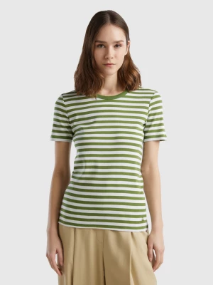 Benetton, Crew Neck Striped T-shirt, size XS, Green, Women United Colors of Benetton