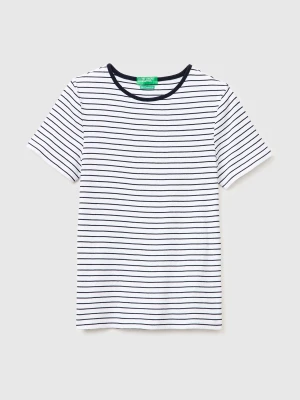 Zdjęcie produktu Benetton, Crew Neck Striped T-shirt, White, Women United Colors Of Benetton