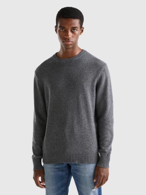 Benetton, Crew Neck Sweater In Cashmere And Wool Blend, size XS, Dark Gray, Men United Colors of Benetton