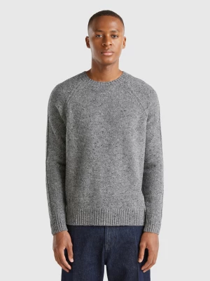 Benetton, Crew Neck Sweater In Wool Blend, size XS, Gray, Men United Colors of Benetton