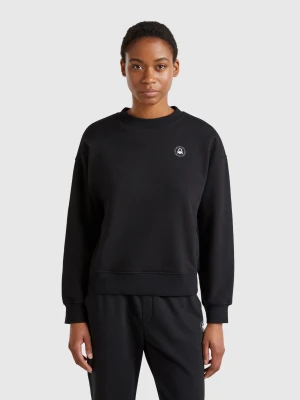 Benetton, Crew Neck Sweatshirt In Cotton Blend, size XXS, Black, Women United Colors of Benetton