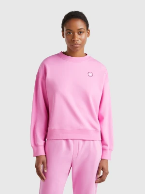 Benetton, Crew Neck Sweatshirt In Cotton Blend, size XXS, Pink, Women United Colors of Benetton