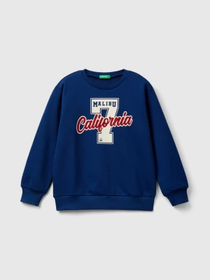 Benetton, Crew Neck Sweatshirt With Print, size XL, Blue, Kids United Colors of Benetton