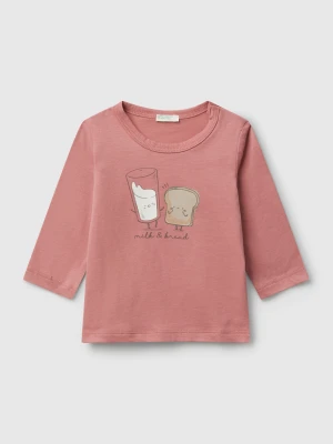 Benetton, Crew Neck T-shirt In Cotton, Size: 82, Salmon, Kids United Colors of Benetton