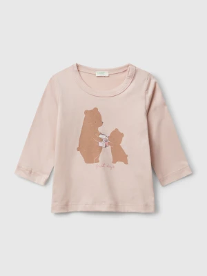 Benetton, Crew Neck T-shirt In Cotton, Size: 82, Soft Pink, Kids United Colors of Benetton