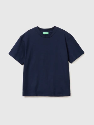 Zdjęcie produktu Benetton, Crew Neck T-shirt In Lightweight Cotton, Dark Blue, Women United Colors Of Benetton