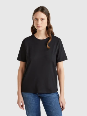 Benetton, Crew Neck T-shirt In Slub Cotton, size XXS, Black, Women United Colors of Benetton