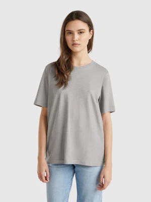 Benetton, Crew Neck T-shirt In Slub Cotton, size XXS, Gray, Women United Colors of Benetton