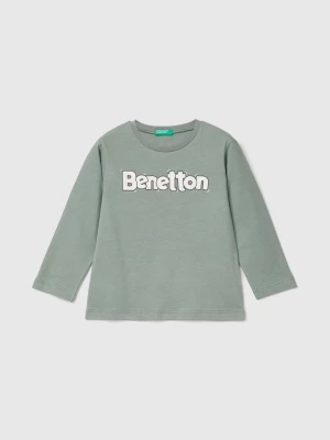 Benetton, Crew Neck T-shirt In Warm Organic Cotton, size 104, Light Green, Kids United Colors of Benetton