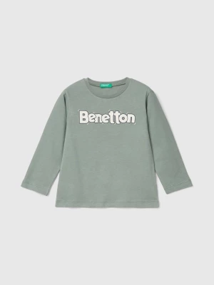 Benetton, Crew Neck T-shirt In Warm Organic Cotton, size 82, Light Green, Kids United Colors of Benetton