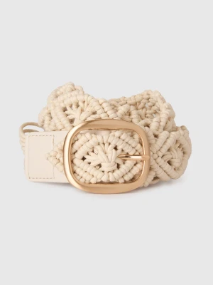 Benetton, Crochet Belt, Creamy White, Women United Colors of Benetton