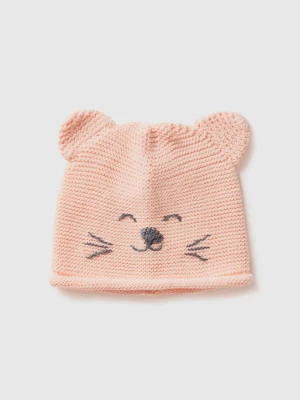 Benetton, Crochet Hat With Applique, size 50-56, Soft Pink, Kids United Colors of Benetton