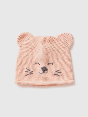 Benetton, Crochet Hat With Applique, size 62-68, Soft Pink, Kids United Colors of Benetton