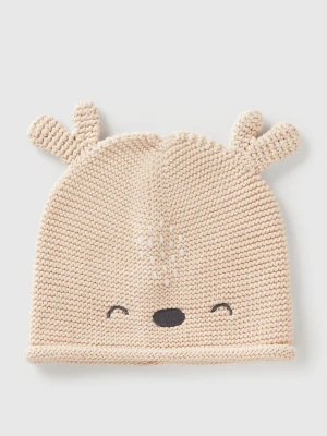 Benetton, Crochet Hat With Applique, Size: 74-82, Beige, Kids United Colors of Benetton