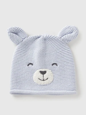 Benetton, Crochet Hat With Applique, Size: 74-82, Light Blue, Kids United Colors of Benetton