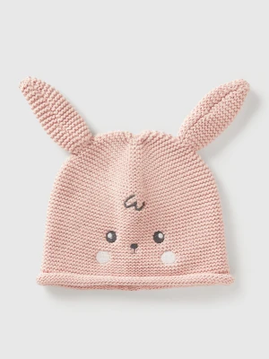Benetton, Crochet Hat With Applique, Size: 74-82, Soft Pink, Kids United Colors of Benetton