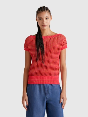 Benetton, Crochet Sweater, size XXS, Cyclamen, Women United Colors of Benetton