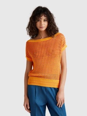 Benetton, Crochet Sweater, size XXS, Yellow, Women United Colors of Benetton