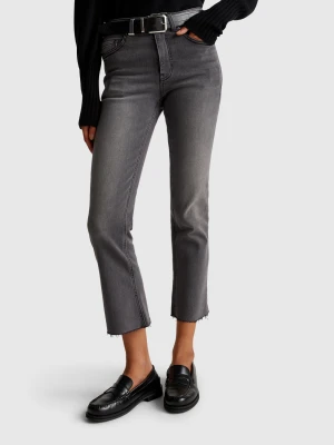 Benetton, Cropped Cotton Jeans, size 34, Dark Gray, Women United Colors of Benetton