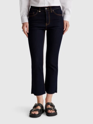 Benetton, Cropped Cotton Jeans, size 36, Dark Blue, Women United Colors of Benetton