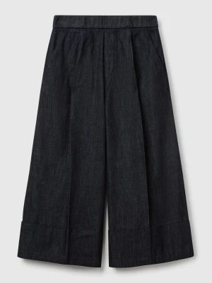 Benetton, Cropped Denim Trousers, Size: L, Black, Women United Colors of Benetton