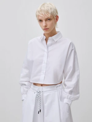 Benetton, Cropped Fit Shirt, Size: XS, White, Women United Colors of Benetton