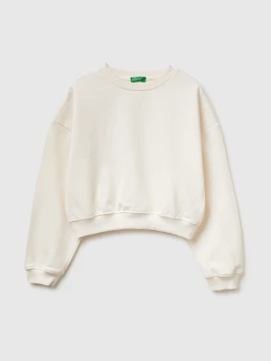 Benetton, Cropped Fit Sweatshirt, Size: XL, Creamy White, Kids United Colors of Benetton