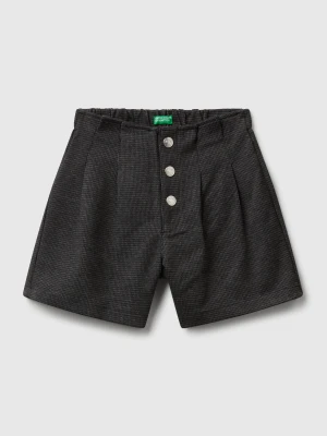 Benetton, Cropped Houndstooth Trousers, size XL, Black, Kids United Colors of Benetton