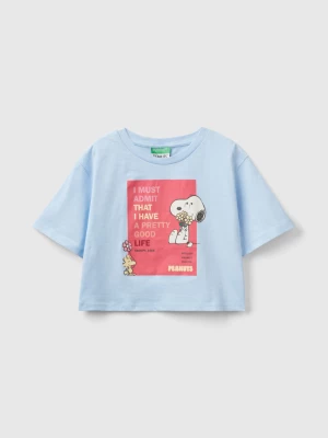 Benetton, Cropped ©peanuts T-shirt, size 2XL, Sky Blue, Kids United Colors of Benetton