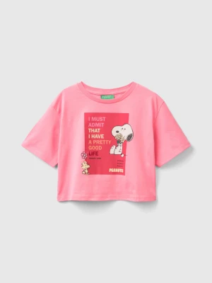 Benetton, Cropped ©peanuts T-shirt, size 3XL, Pink, Kids United Colors of Benetton