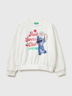 Benetton, Cropped Sweatshirt ©disney Lilo & Stitch, Size: XL, Creamy White, Kids United Colors of Benetton